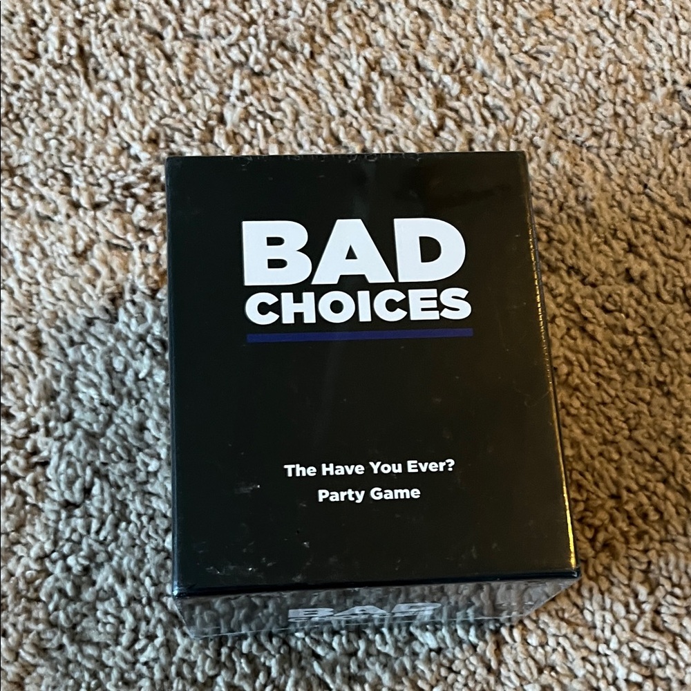 Fun Bad Choices Card Game - Black and White